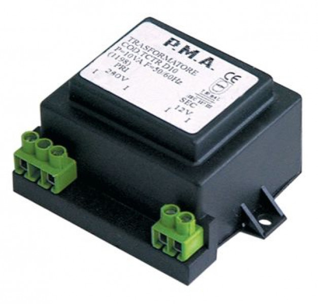 Трансформатор первич. 230 В перем. тока вторичное 12 В перем. тока 10ВА вторичный 8А