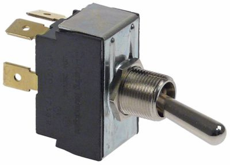 Выключатель рычажный 250В 2NO 20А резьба M12x0,75 ON-OFF плоский штекер 6,3 мм