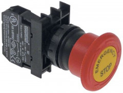 Выключатель нажимной кнопочный красн. 1NC 1-полярн. 10А SMCX монтажные размеры ø22 мм