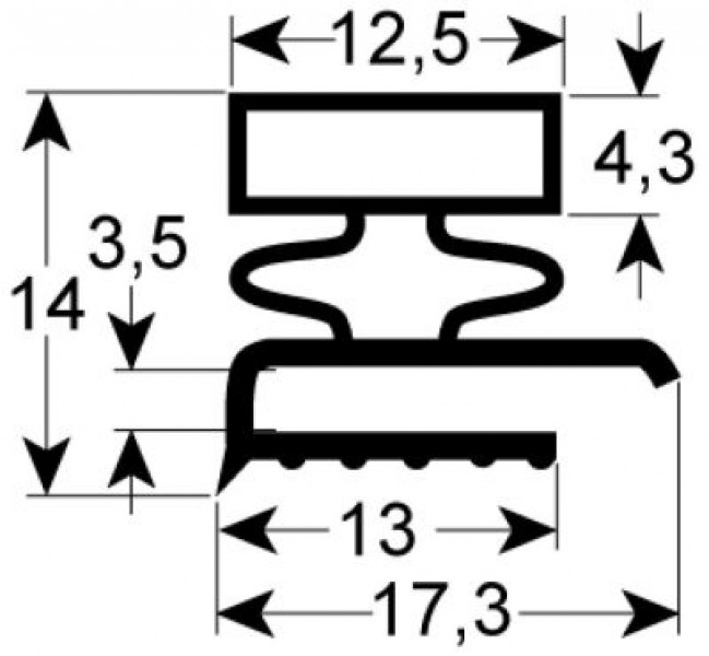 Уплотнитель изоляционный профиль 9140 Ш 610мм Д 1400мм наружный размер магнит 3х-сторонний