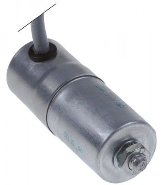 Конденсатор рабочий 400В алюминий  M8 присоединение кабель 300 мм ø 30мм Д 75мм