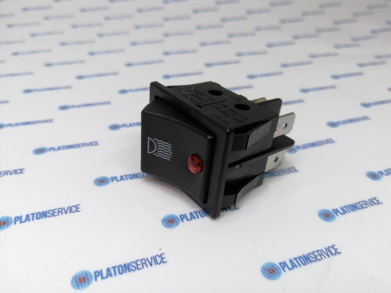 Выключатель балансирный монтажные размеры 30x22 мм красн. 2NO 250В