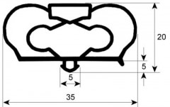 Уплотнитель изоляционный профиль 9798 Ш 426мм Д 738мм посадочный размер