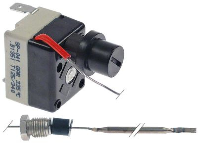 Термостат защитный темп. выкл. 335°C 1-полярн. 1CO 16А ø датчик 3мм Д датчик 120мм