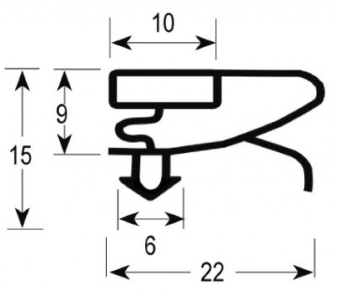 Уплотнитель изоляционный профиль 9753 Ш 308мм Д 1515мм посадочный размер