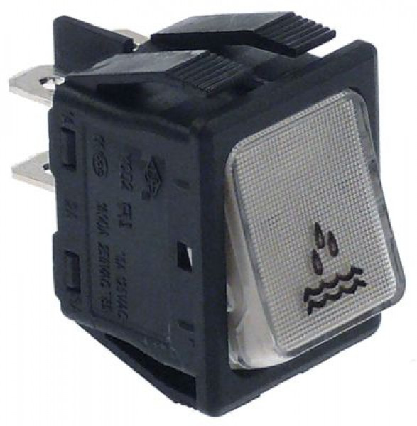 Выключатель балансирный кнопочный монтажные размеры 30x22 мм бел. 2NO 250В