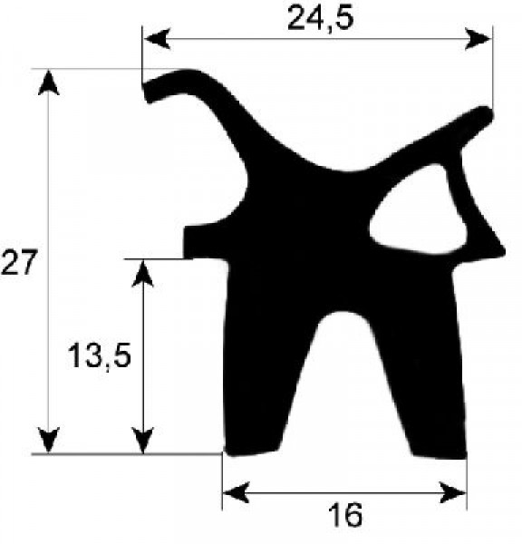 Уплотнитель дверной профиль 2415 Д 543мм монтаж. поз-ция слева/справа Кол-во в уп-вке 1