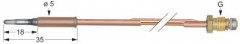 Термоэлемент Д 600мм плоский штекер ø5,0 мм с двумя проводами M8x1 острие алюминированное