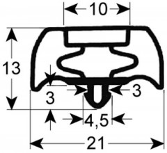 Уплотнитель изоляционный профиль 9252 Ш 498мм Д 574мм посадочный размер