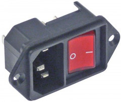 Розетка штепсельная встраиваемая приборная пластмасса ø отверстия 33мм шаг крепления 51мм