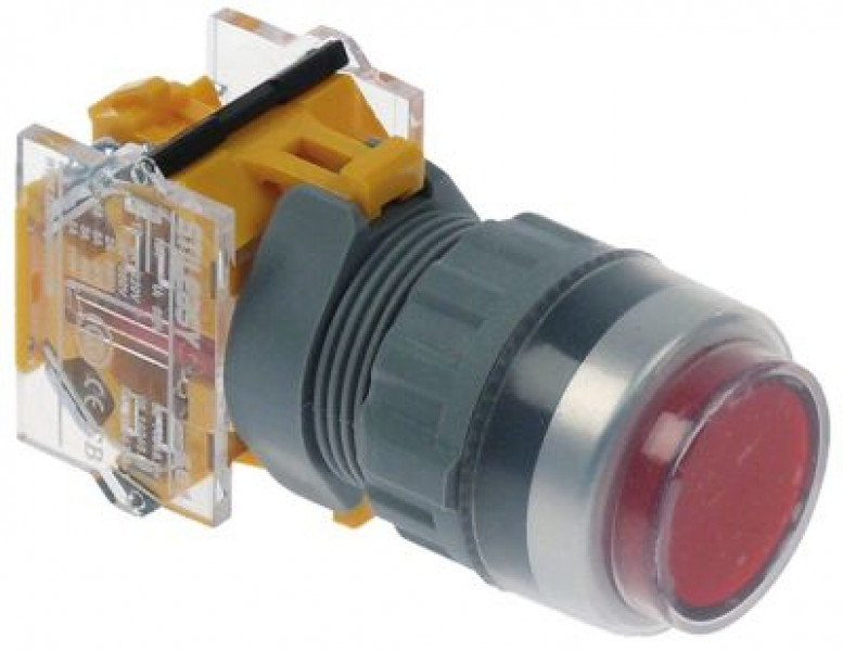 Выключатель нажимной кнопочный 660В красн. 1NC присоединение винтовое соединение освещён.  -