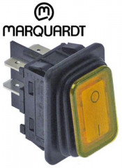 Выключатель балансирный монтажные размеры 30x22 мм оранжев. 2NO 250В