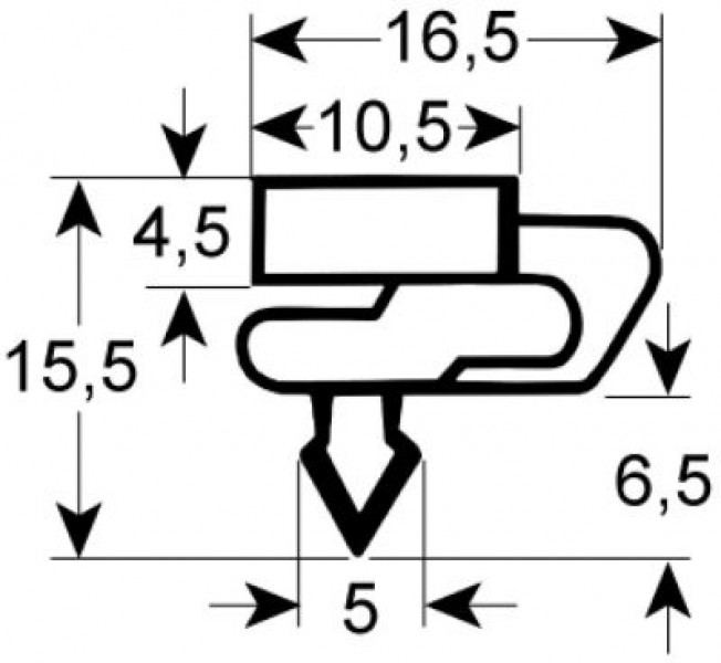 Уплотнитель изоляционный профиль 9156 Ш 570мм Д 1400мм посадочный размер