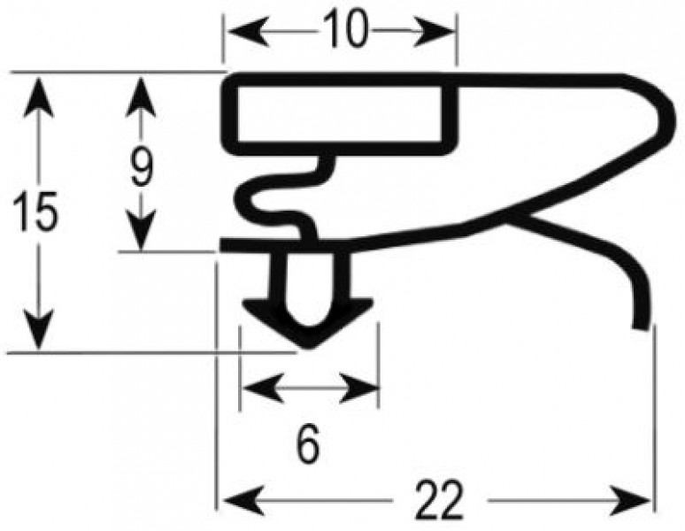 Уплотнитель изоляционный профиль 9753 Ш 405мм Д 640мм посадочный размер