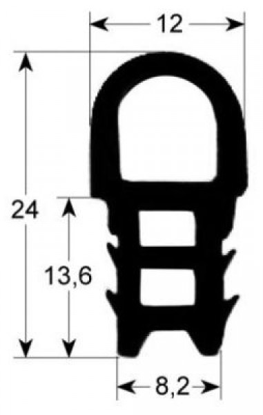 Уплотнитель дверной профиль 2050 Кол-во в уп-вке товар, продаваемый по метрам