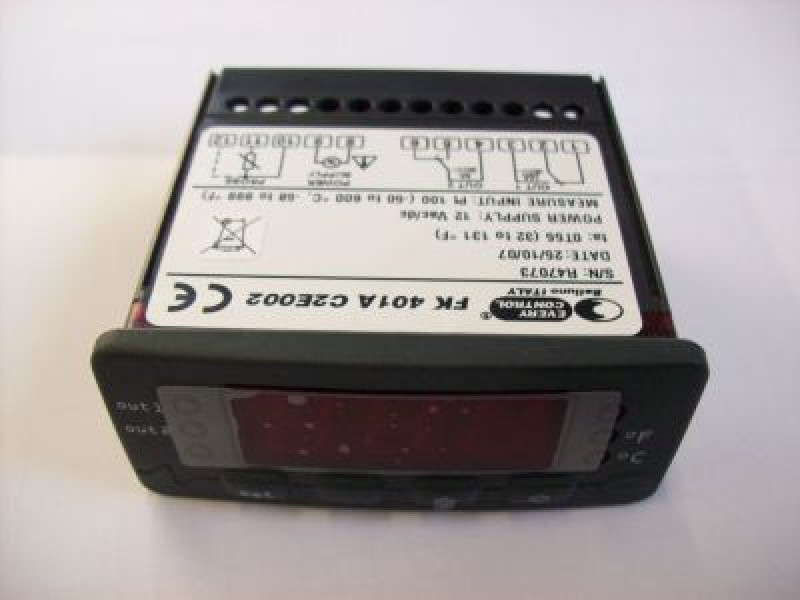 Регулятор электронный 12В мм 71x29мм Pt100 сборка вмонтирование выходы реле 2 тип FK401A