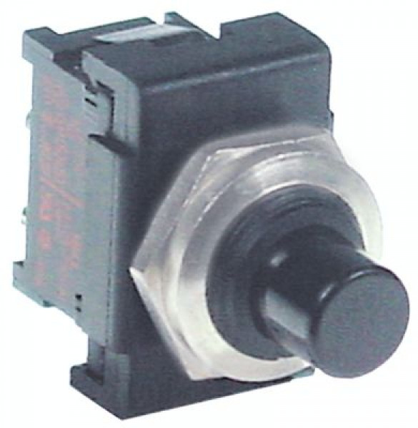 Выключатель кнопочный монтажные размеры ø12 мм чёрн. 1NO 250В присоединение плоский штекер 4,8 мм